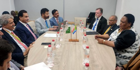 Islamabad 17.09.2026:Speaker NA Sardar Ayaz Sadiq in a meeting with Speaker of the NA of South Africa, Mrs. Angela Thokozile Didiza, on the sidelines of the 69th Commonwealth Parliamentary Association (CPA) Conference in Cape Town, South Africa
